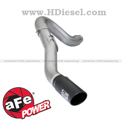 2013-2015 Dodge Ram 6.7 Diesel 5" DPF Back Stainless Steel Exhaust System with 6" Black Tip Coil Spring Suspension