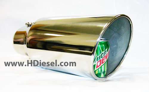 5 to 8 Inch x 18 Inch Long Rolled Angle Stainless Steel Diesel Exhaust Tip