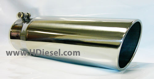4 to 5 Inch x 15 Inch Rolled Angle Stainless Steel Diesel Exhaust Tip 