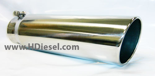 4 to 5 Inch x 18 Inch Long Rolled Angle Stainless Steel Diesel Exhaust Tip