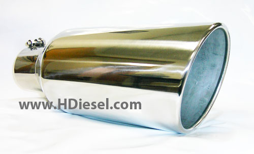 4 to 7 Inch x 18 Inch Long Rolled Angle Stainless Steel Diesel Exhaust Tip
